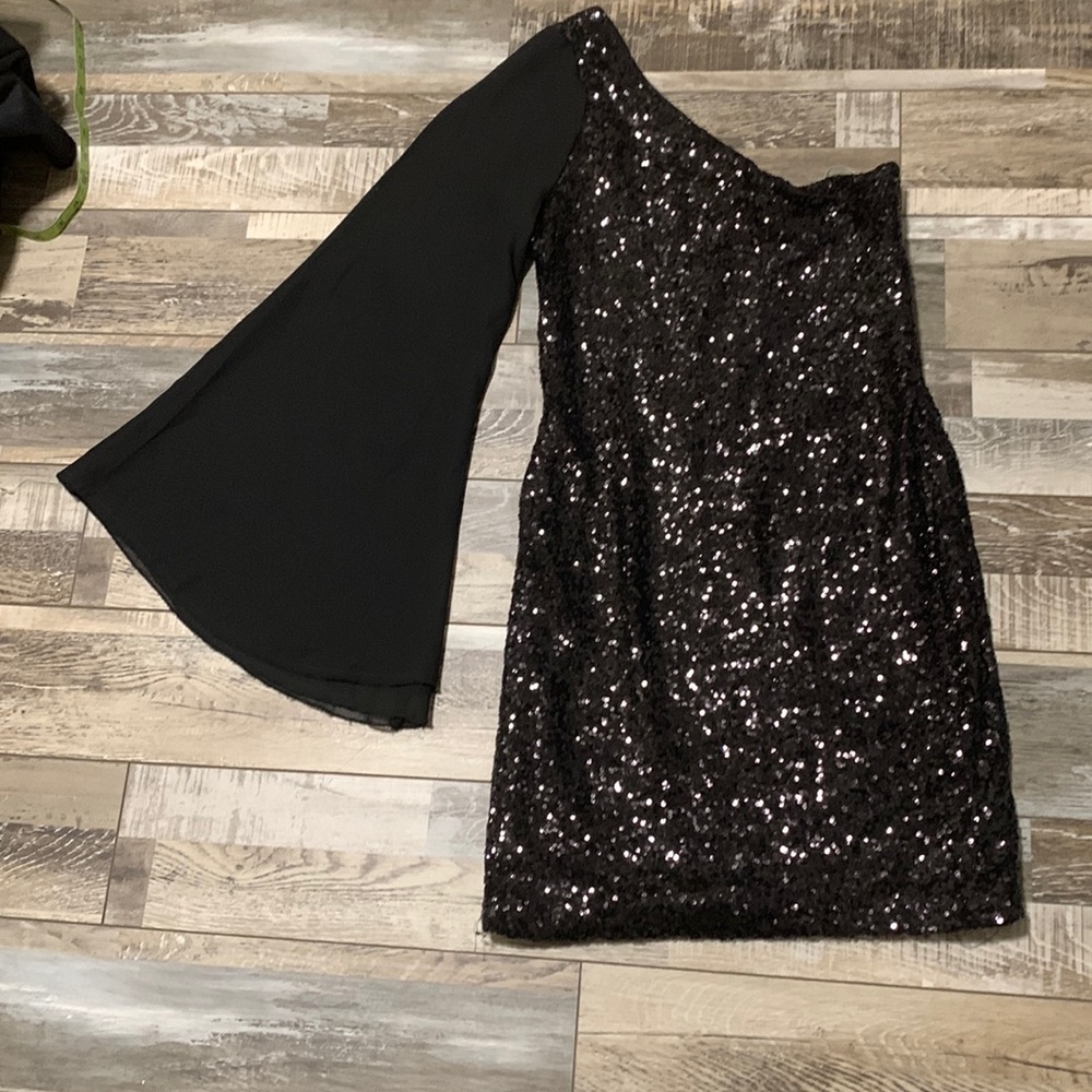 LA CITE SEQUIN One Sleeve DRESS Size:M